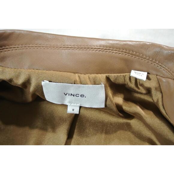 NEW, Vince Straight Fit Leather Blazer in Brown Size 8 #SJ2155 - Picture 6 of 8